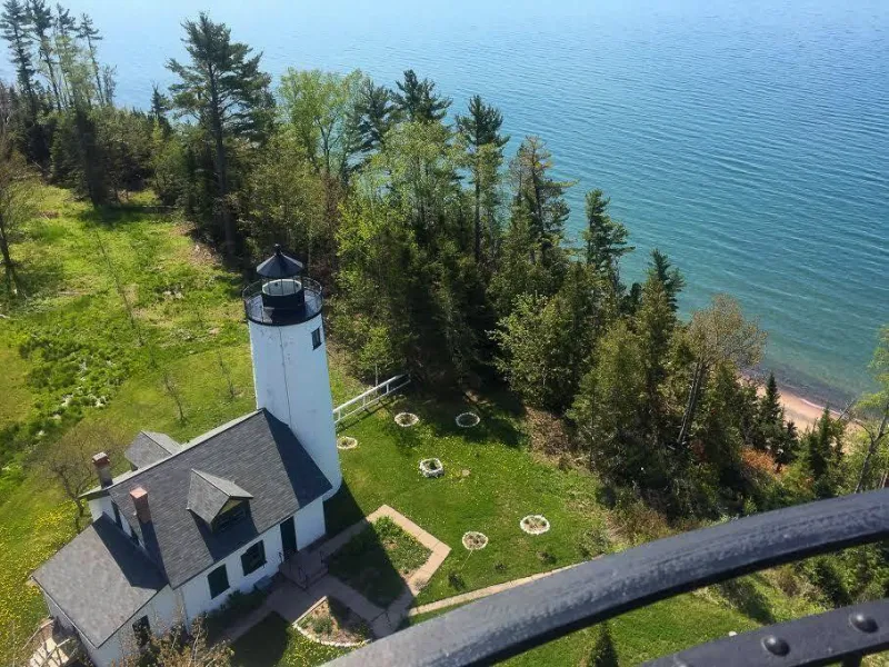 Michigan Island Lighthouse, as seen from above