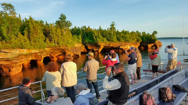 Highlight Number 1 of an Apostle Islands Cruises' Grand Tour: Up-close views of the shoreline of the Apostle Islands